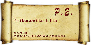 Prikosovits Ella névjegykártya